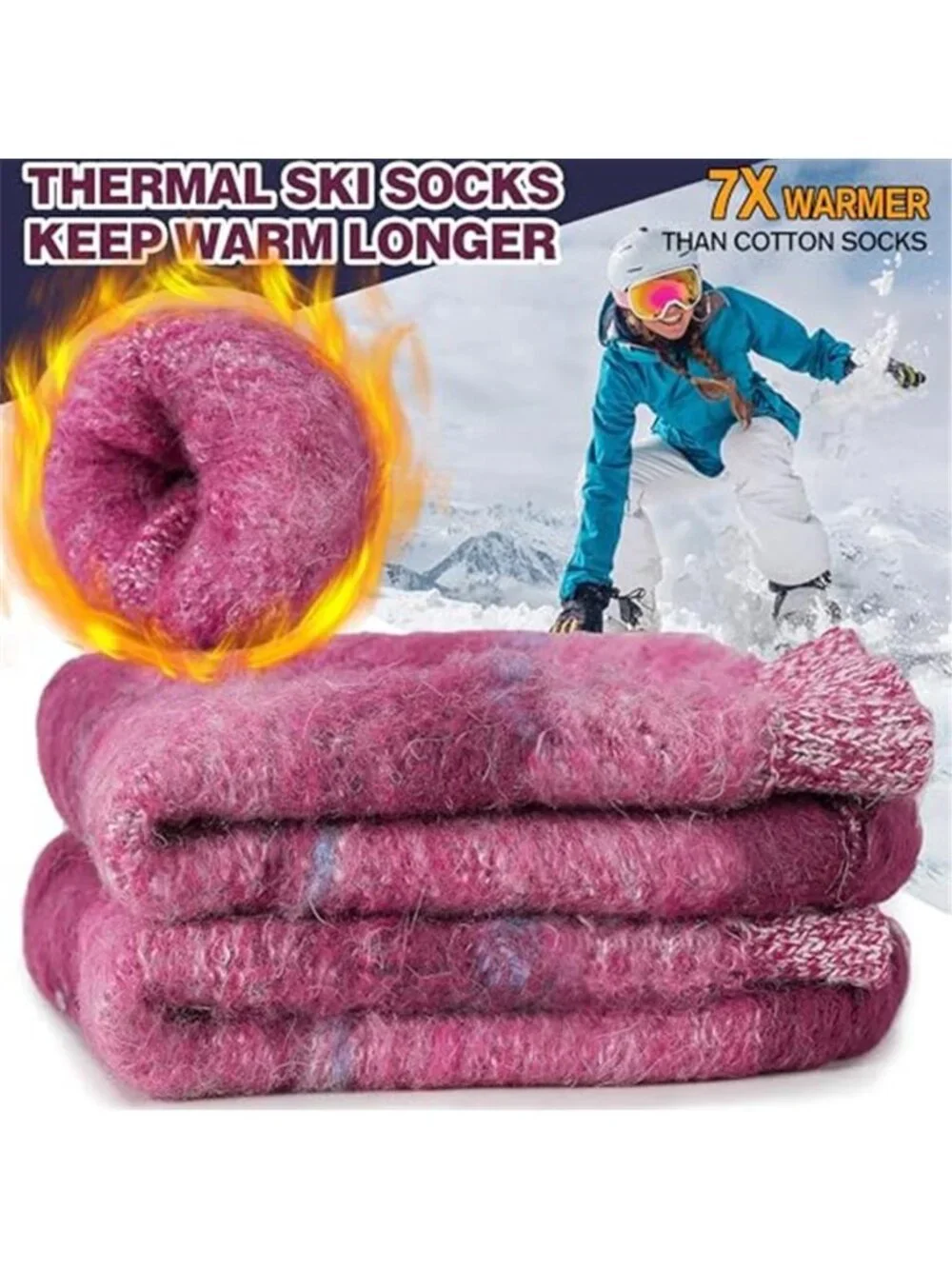 3 Pairs Women's Thermal Warm Socks Thick Winter Extra Warm Insulated